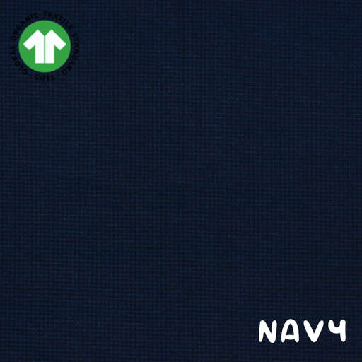 [09662.019 NAVY] Jersey gaufré bio GOTS & Oeko-Tex | NAVY