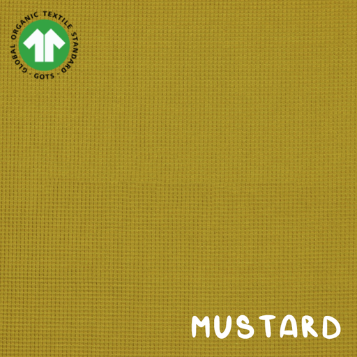 [09662.029 MUSTARD] Jersey gaufré bio GOTS & Oeko-Tex | MUSTARD