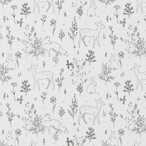 [DMT-94117 BLANC] Coton Oeko-Tex & Reach | Forrest friends (blanc)