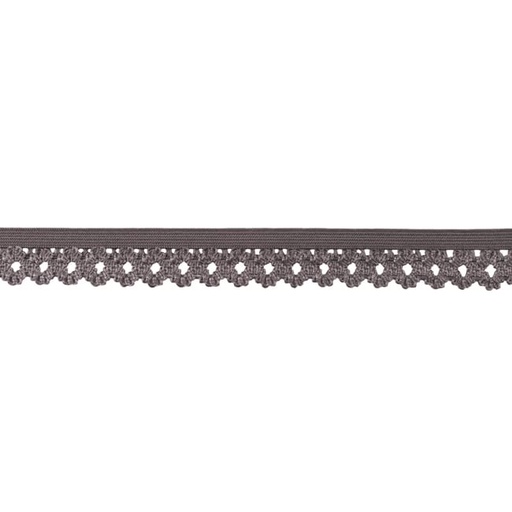 [TC-377R-44368 ANTHRACITE] Dentelle élastique Oeko-Tex | Uni (anthracite)