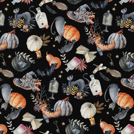 [DMT-96053 NOIR/ORANGE] Coton Oeko-Tex & Reach | Magie d'automne