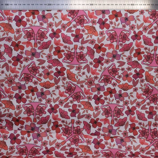 [CTB/2.211.COBIO.01/M-XXXX7/202311] Percale bio GOTS & Oeko-Tex By MLA 2.3 | Utérus en fleurs (Offwhite)