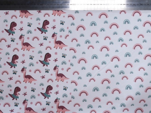 [[EXCLU-CTB 20231117]-j-DUO Miss Dino, Chasse aux papillons] Jersey bio GOTS & Oeko-Tex By MLA 2.3 | DUO Miss Dino, Chasse aux papillons