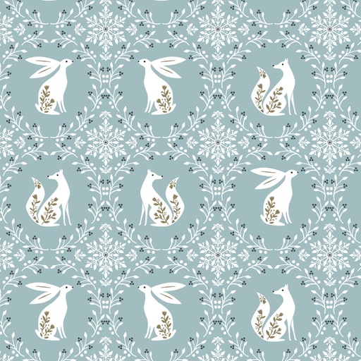 [Prairie enchantée (métallisé)-anb- SHOL1690] Cotonnade 100% coton Oeko-Tex | Prairie enchantée (métallisé)