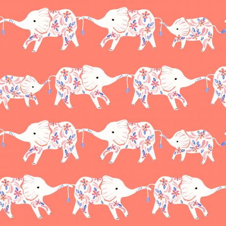 [Éléphants-3b-476 2350] Cotonnade 100% coton Oeko-Tex Dashwood Studio | Éléphants