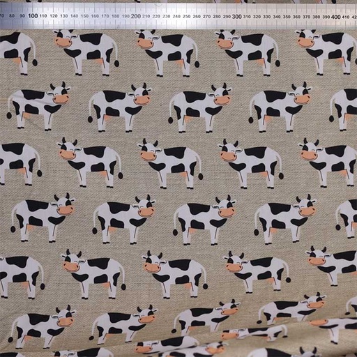 [[STOCK2022]popelineMLA-IMPR] Popeline GOTS & Oeko-Tex Merci les Abeilles | Vaches