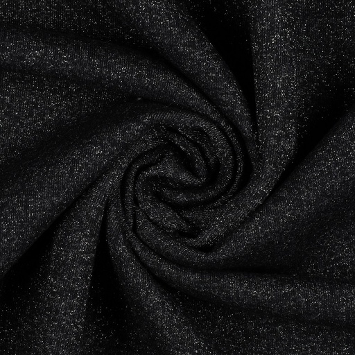 [VHT-03232.010 BLACK SILVER] 📏Sweat de coton lurex Oeko-Tex uni | Noir/Argent