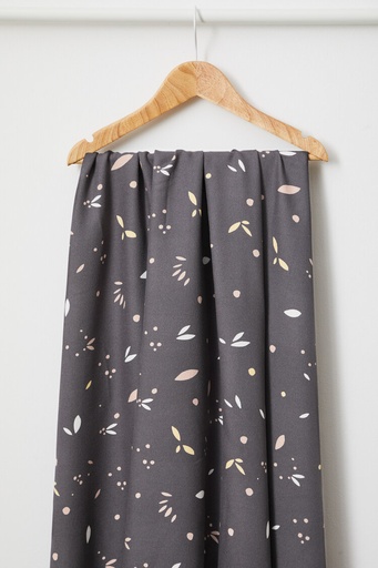 [ADCO-AX5102] 📏Crêpe de viscose 100% Ecovero Mind the Maker | Petals anthracite