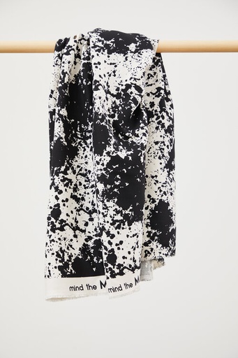 [ADCO-AX5206] 📏Crêpe de viscose 100% Ecovero Mind the Maker | Splash noir-blanc