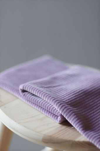 [ADCO-LX5503] 📏Velours grosses côtes mailles 100% coton bio GOTS & Oeko-Tex Mind the Maker uni | Lilas