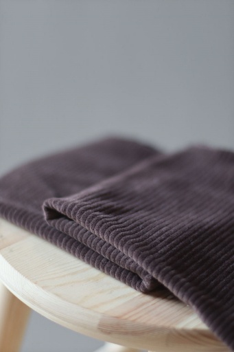 [ADCO-LX5504] 📏Velours grosses côtes mailles 100% coton bio GOTS & Oeko-Tex Mind the Maker uni | "Umber"