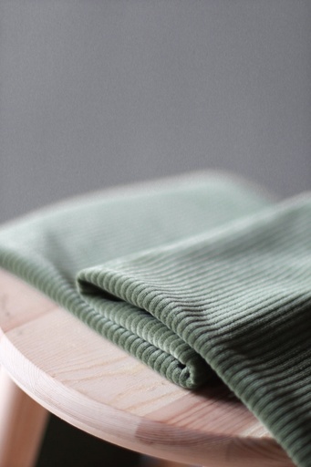 [ADCO-LX5505] 📏Velours grosses côtes mailles 100% coton bio GOTS & Oeko-Tex Mind the Maker uni | Vert