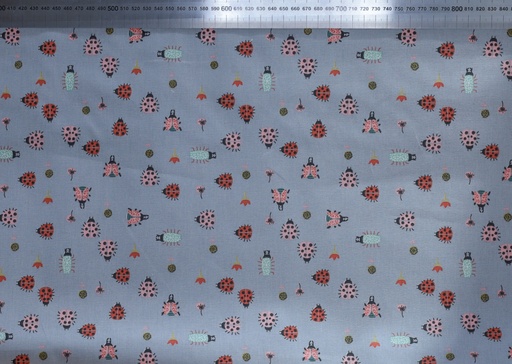 [VHT-09564.005] 📏Cotonnade 100% coton bio GOTS & Oeko-Tex | "Insectes"