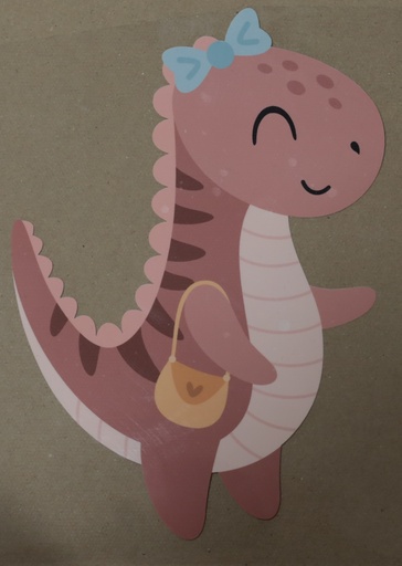 [MLA-flex-003] 🎴Flex thermocollant Miss Dino, Promenade en forêt | Tyranosaure