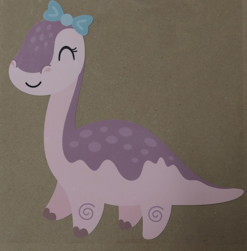 [MLA-flex-005] 🎴Flex thermocollant Miss Dino, Chasse aux papillons | Brontosaure