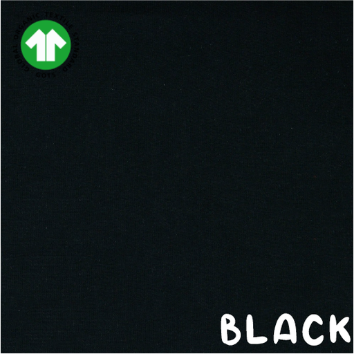 [08058.001 BLACK x10] 🎗️Bord-côtes tubulaire GOTS & Oeko-Tex uni | Noir