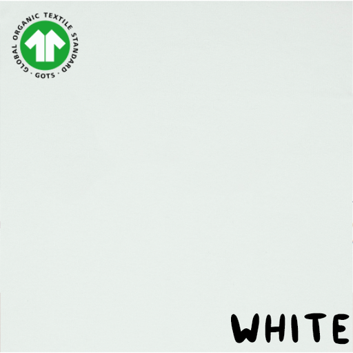 [08058.005 WHITE x10]  📏Bord-côtes tubulaire GOTS & Oeko-Tex uni | Blanc