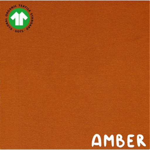 [08058.023 AMBER x10] 🎗️Bord-côtes tubulaire GOTS & Oeko-Tex uni | Ambre
