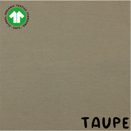 [08058.057 TAUPE x10]  📏Bord-côtes tubulaire GOTS & Oeko-Tex uni | Taupe